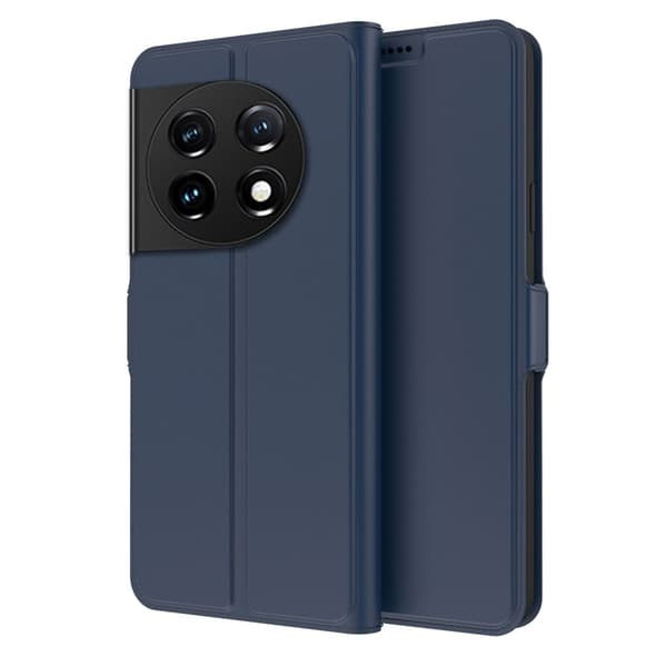 Glatt og tynt premium PU-skinnetui for OnePlus 11 - Blå