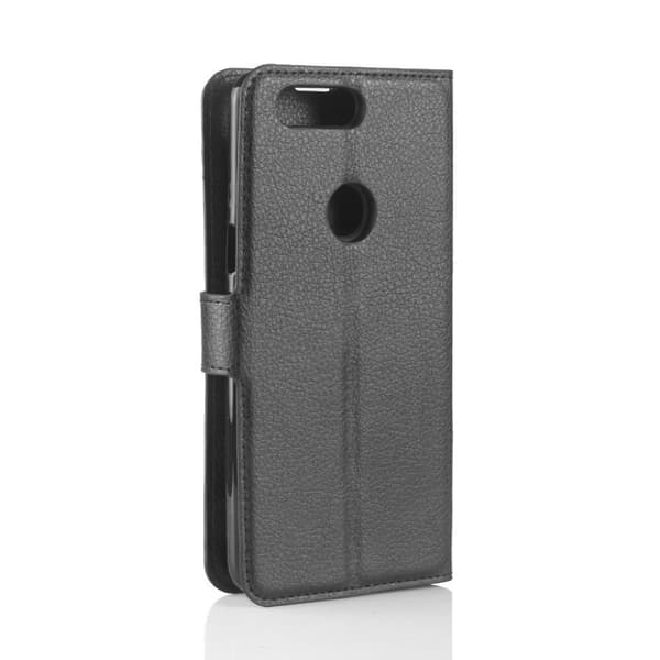 OnePlus 5T litsitekstuurinen nahkakotelo - Musta
