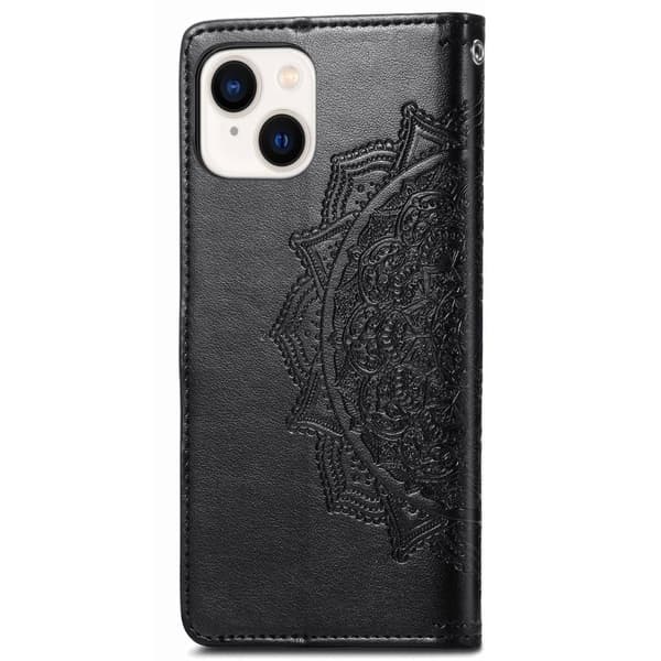 Mandala iPhone 14 Läppäkotelo - Musta