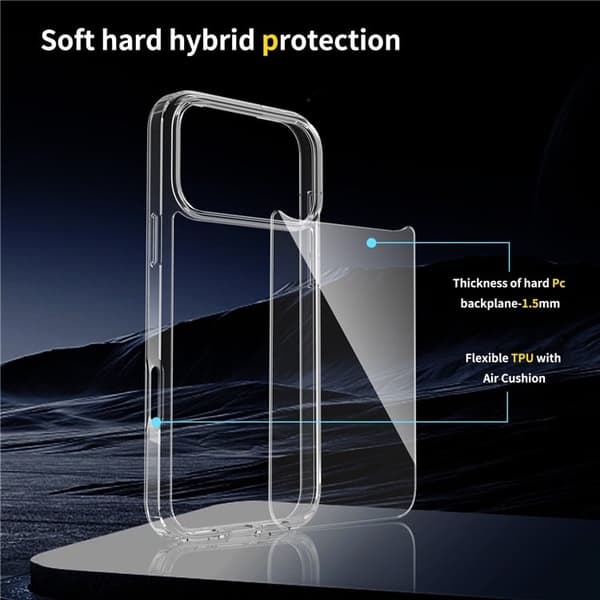 Erittäin ohut läpinäkyvä kotelo iPhone 17 Pro Max