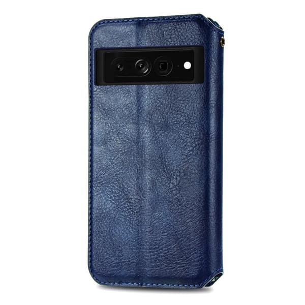 Läderfodral med A Snygg Rhombus Avtryck till Google Pixel 7 Pro - Blå