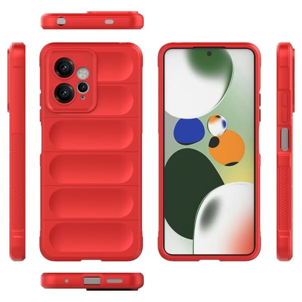 Mjukt greppformat Xiaomi Redmi Note 12 skal - Röd