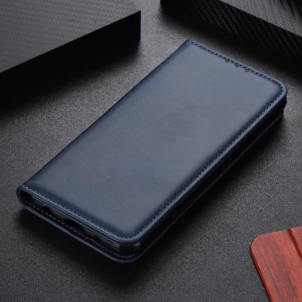 Wallet-style ægte Læder Flipcase til Sony Xperia 5 Ii - Blå