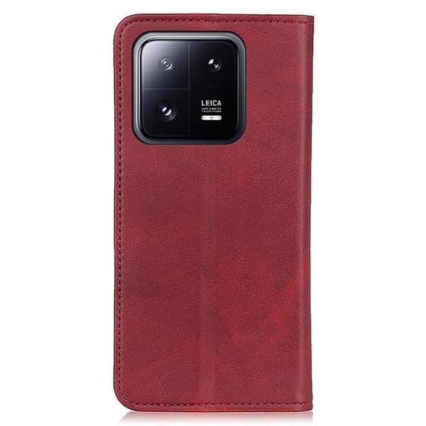 Plånboksfodral i Äkta Läder till Xiaomi 13 Pro - Röd