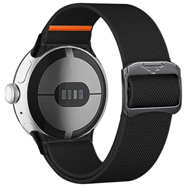 Nylonrem til Google Pixel Watch 3 41mm / Watch 2 / Pixel Watch Elastisk udskiftningsarmbånd - Sort