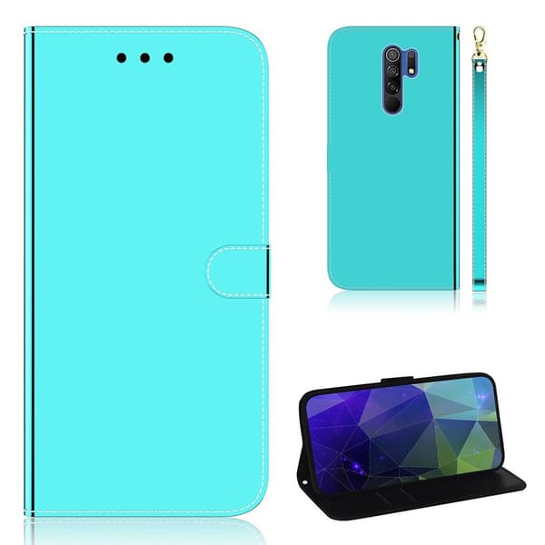 Mirror Xiaomi Redmi 9 Flip etui - Cyan