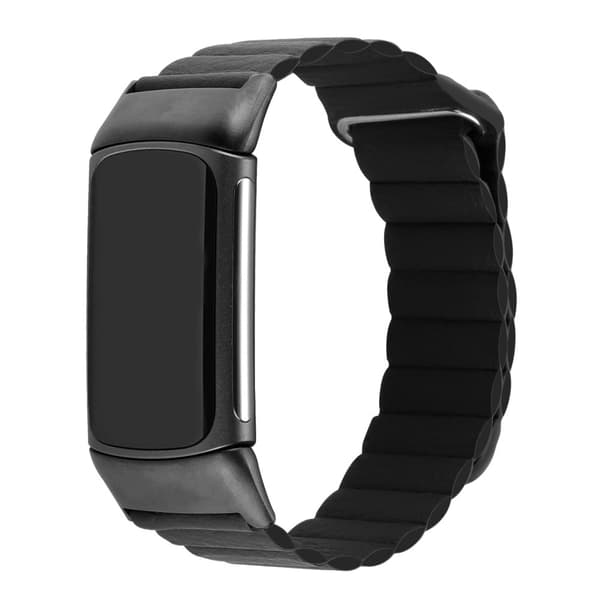 Fitbit Charge 5 urrem i ægte læder - Sort