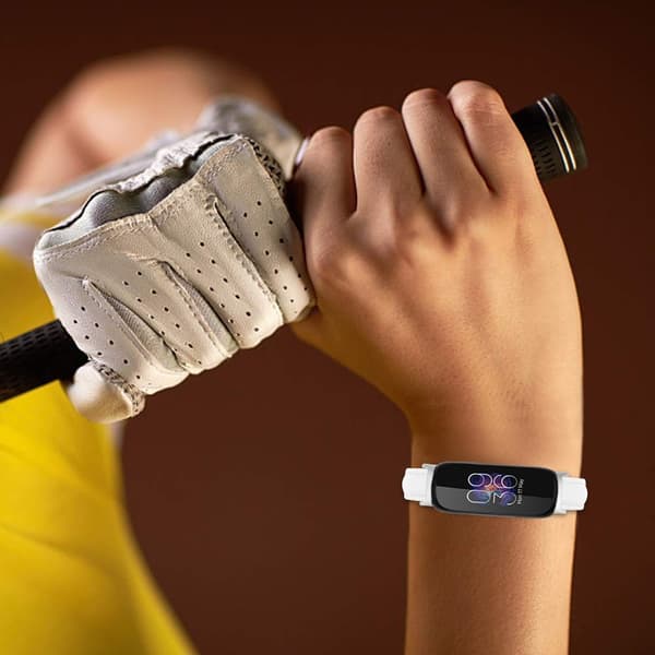 Læderrem i bambuskornstil til Fitbit Inspire 3 - Hvid