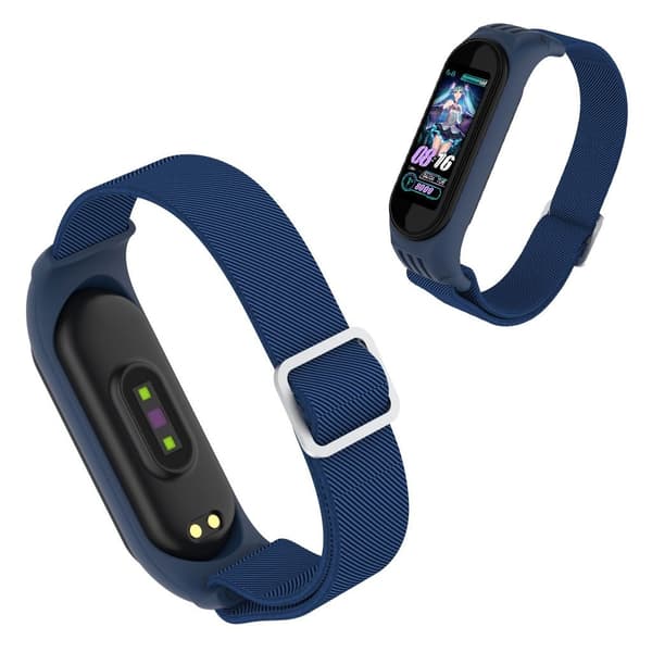 Xiaomi Mi Smart Band 6 / 5 nylon urrem - Mørkeblå
