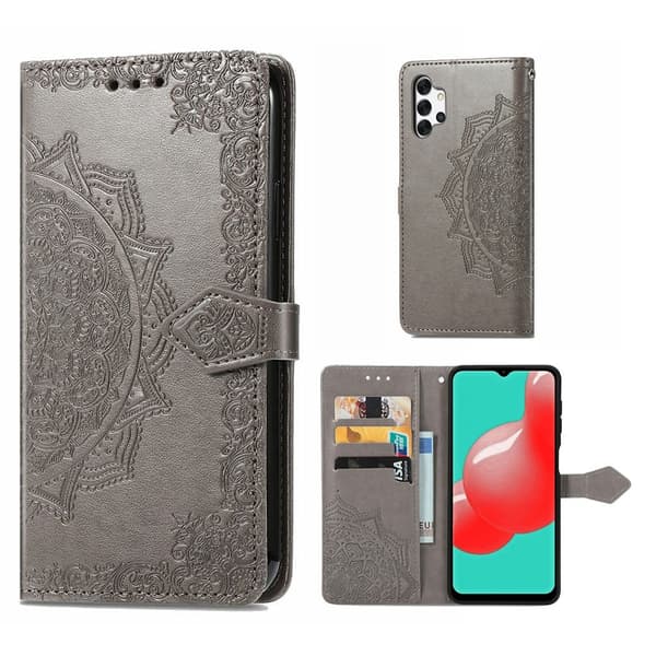 Mandala Samsung Galaxy A32 Läppäkotelo - Harmaa