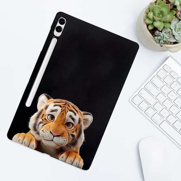 Samsung Galaxy Tab S10 Plus / S9 FE Plus / S9 Plus Case Pattern Printing Slim Flexible Tablet Protective Cover - Little Tiger