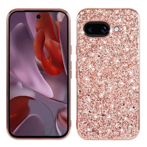 Glitter Google Pixel 9a cover - Rødguld