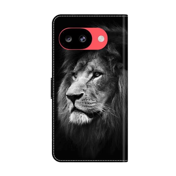 Plånboksfodral Google Pixel 10a mönstertryck stativ läderfodral med lock - Lejon
