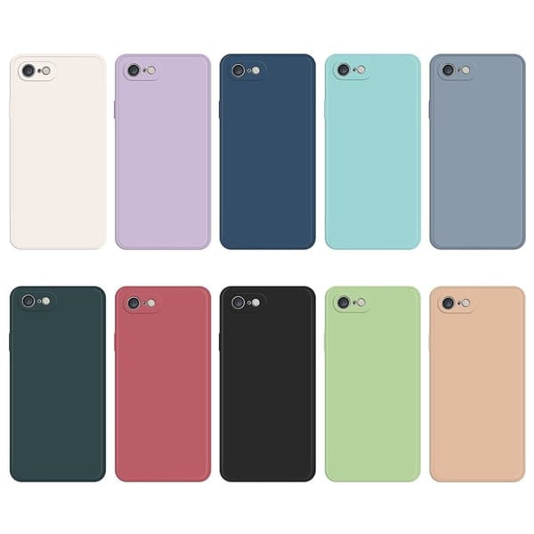 Avfasat gummerat droppskydd för iPhone SE (2022) / SE 2020 / 8 / 7 - Beige