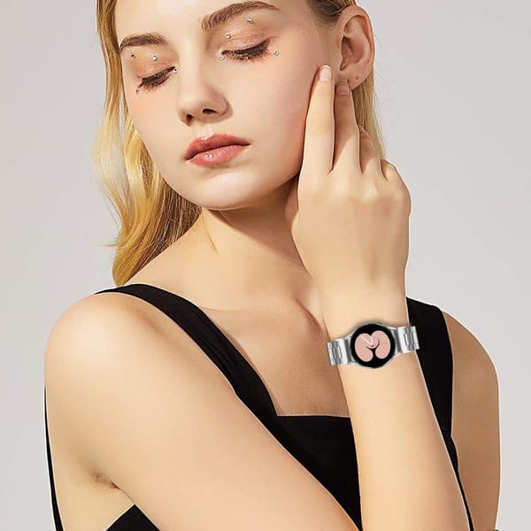 Samsung Galaxy Watch7 40mm / 44mm rem Quick Release Connector rustfrit stål urrem - Sølv