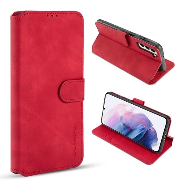 DG.MING Samsung Galaxy S21 Plus Retro Etui - Rød