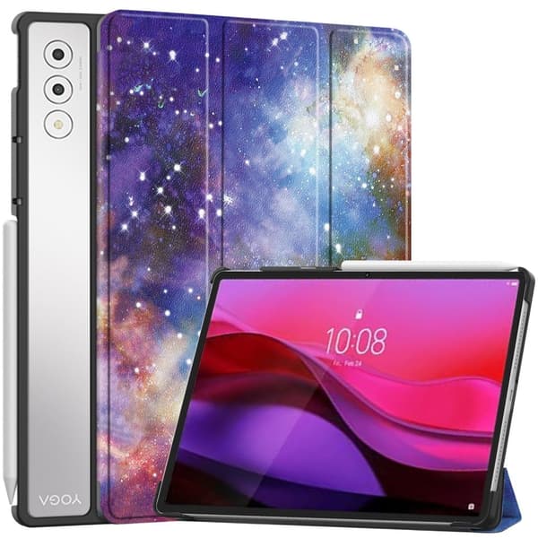 Lenovo Yoga Tab Plus Case Pattern Print Leather Stand Tablet Cover - Galaxy