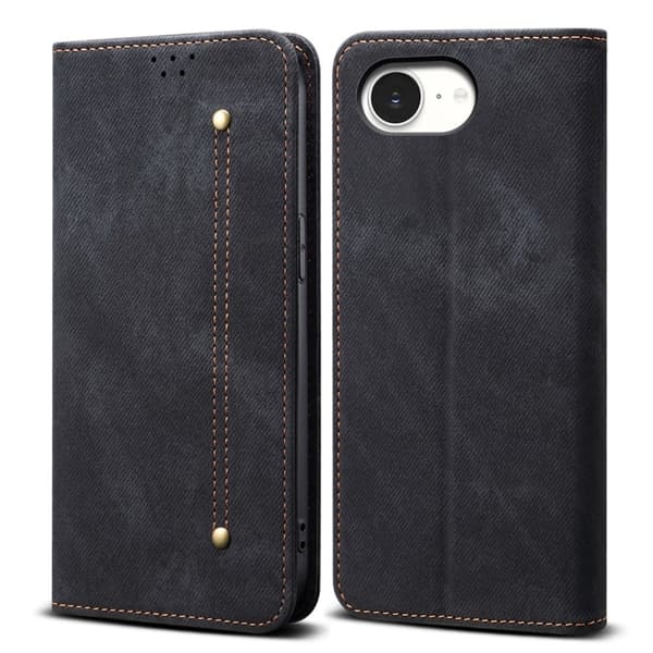 Jeans iPhone 16e flip etui - Sort