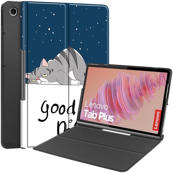 Lenovo Tab Plus stander etui Pattern Print Leather Tablet Cover - Kat