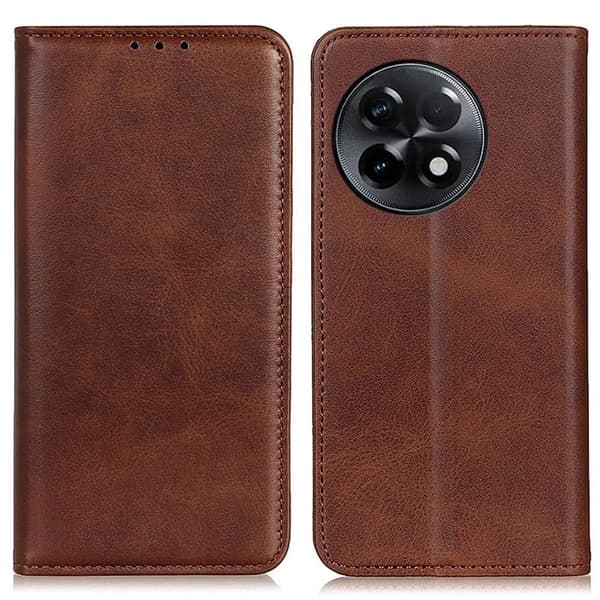 Flip Etui med Pung i Ekte Lær til OnePlus 11R / Ace 2 - Kaffe