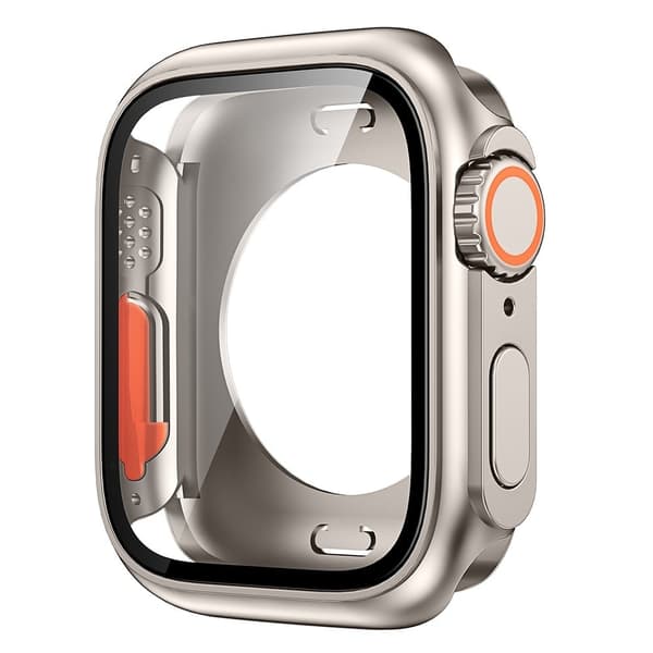 Apple Watch-etui med hærdet glasbeskyttelse - Titanium Guld