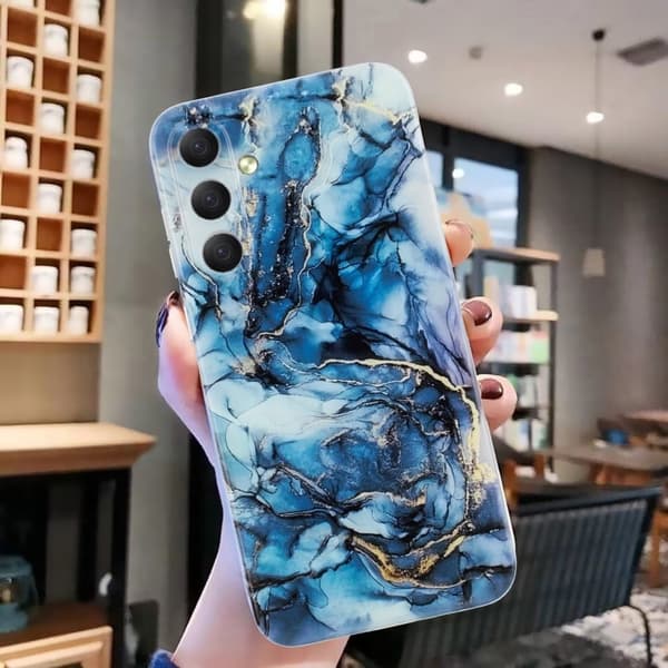 Marble design Samsung Galaxy A15 cover - Grå