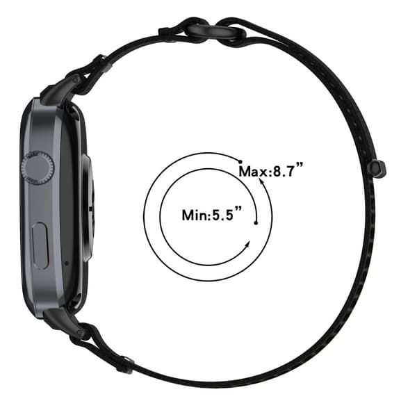 Huawei Watch D2 Nylon Watch Band Replacement Strap Wristband - Musta / Harmaa