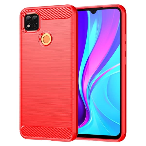 Carbon Flex Suojakotelo Xiaomi Poco C3 / C31 / 9 Activ - Punainen