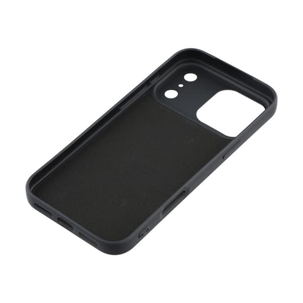 Mikrofiberforet blødt gummi iPhone 17 Pro cover - Sort