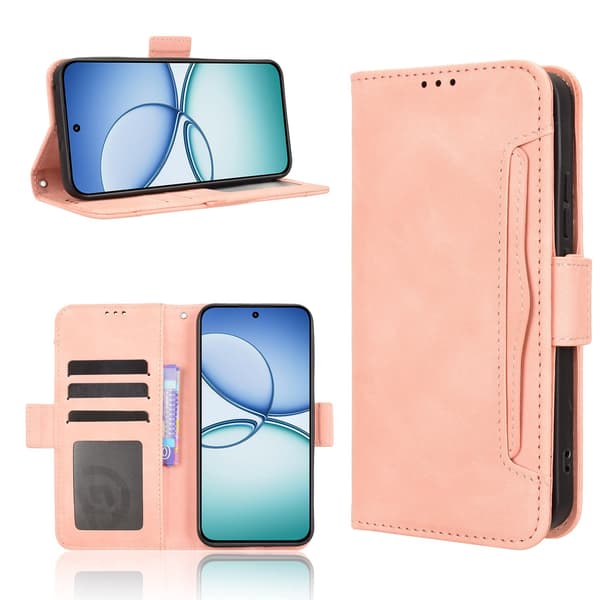 Modernt Realme 15T fodral med plånbok - Rosa