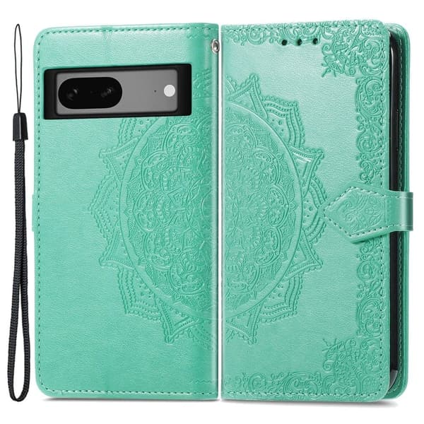 Mandala Google Pixel 7a Flip Fodral - Grön