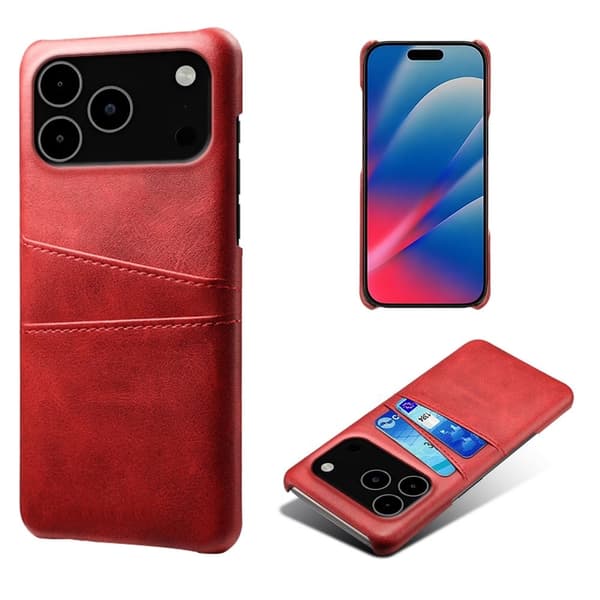 Dual Card iPhone 17 Pro Max deksel - Rød