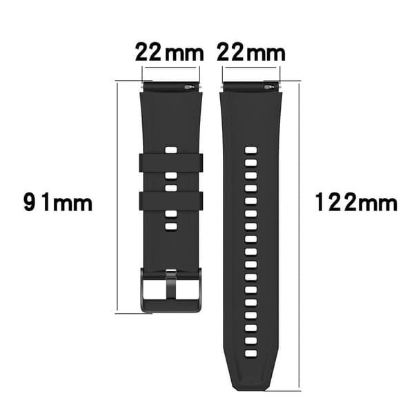 22mm silikonerem til Huawei Watch 4 / 3 / 3 Pro - Sort