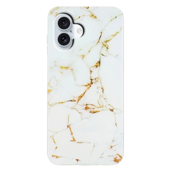 Marmordesign iPhone 17 deksel - Hvit