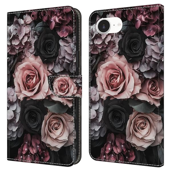 Wonderland iPhone 16e flip-etui - Kinesisk Rose