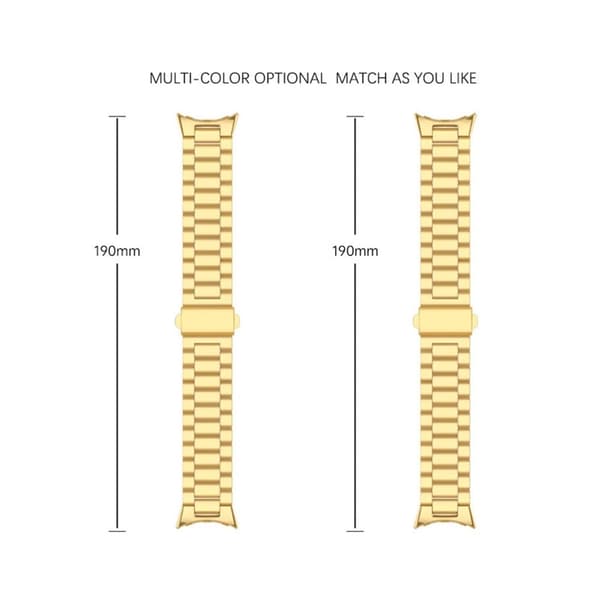 Google Pixel Watch 3 45 mm urrem med tre perler i rustfrit stål - Sort