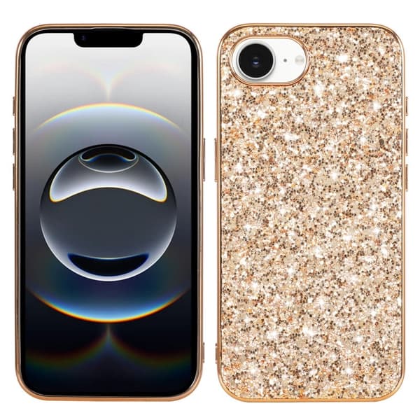 Glitter iPhone 16e deksel - Gull