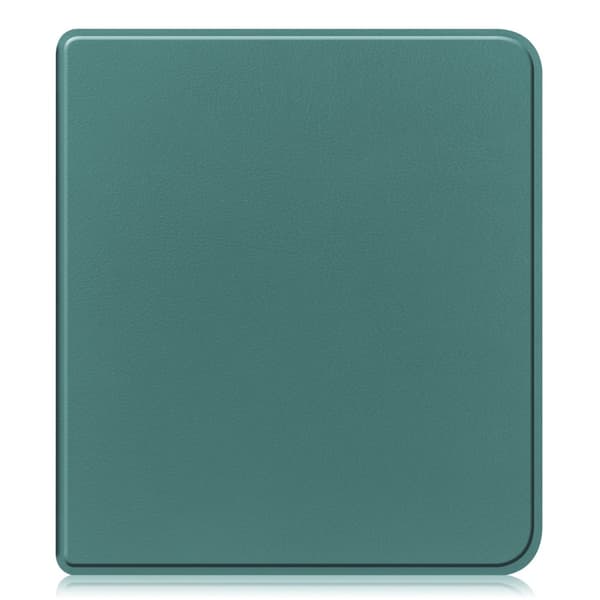 Kobo Libra Colour Case PU Nahka + TPU E-Reader Cover Tuki Auto Wake / Sleep - Mustanvihreä