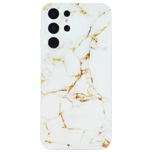 Marmordesign Samsung Galaxy S24 Ultra deksel - Hvit