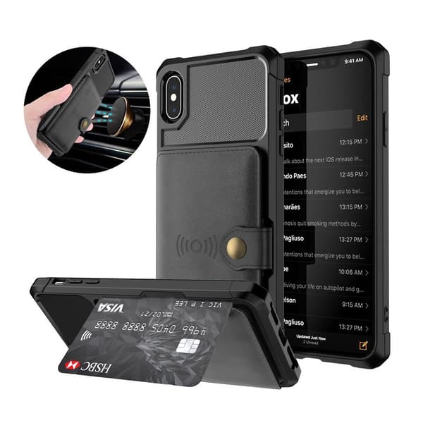 iPhone XS læderbetrukket etui - Sort