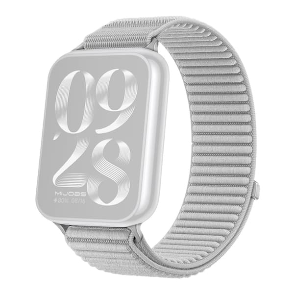 Xiaomi Smart Band 9 Pro / 8 Pro håndledsrem Magic Tape nylonvævet urrem - Grå