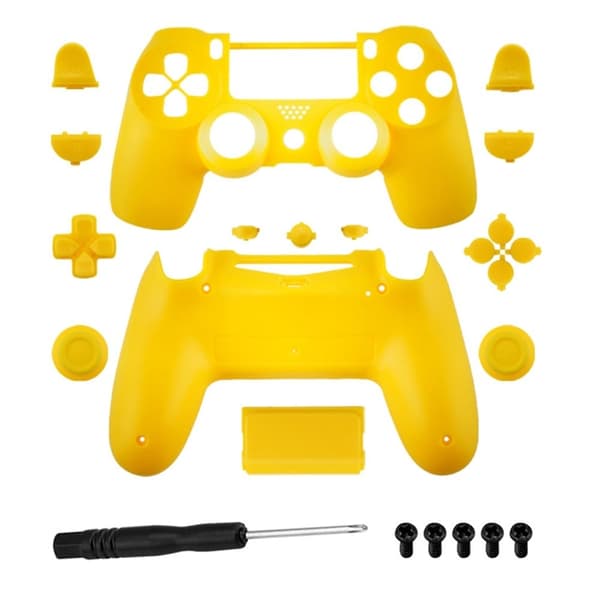 DATA FROG JDM-040 Sony PS4 Slim Game Console Plastic Protective Shell Button Cover Set - Gul