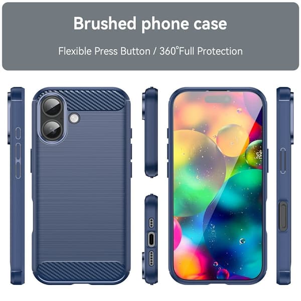 Carbon Flex iPhone 17 skal - Blå
