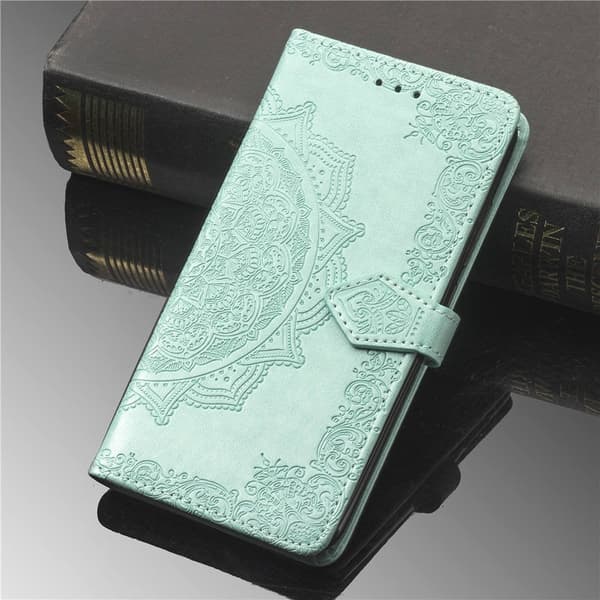 Mandala iPhone SE 2020 / iPhone SE (2022) / iPhone 7 etui i lær - Cyan