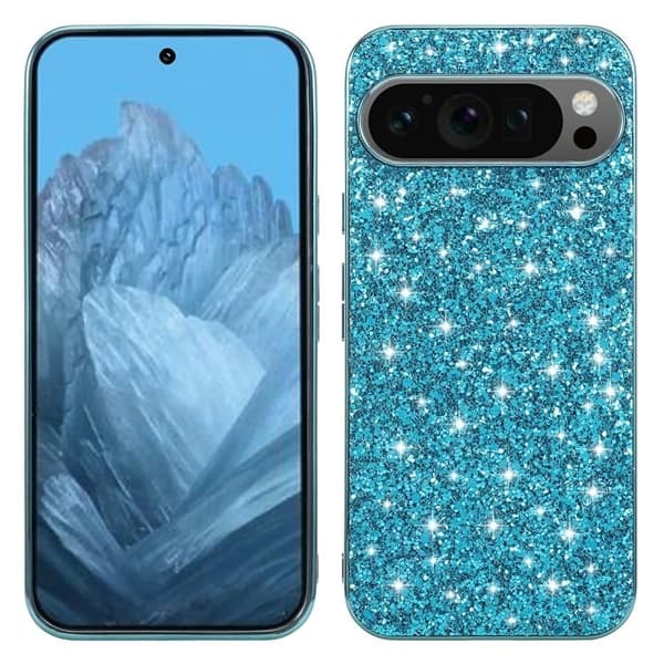 Glitter Google Pixel 10 Pro / Google Pixel 10 cover - Blå