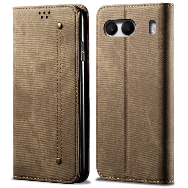 Jeans OnePlus Nord 4 flip etui - Khaki