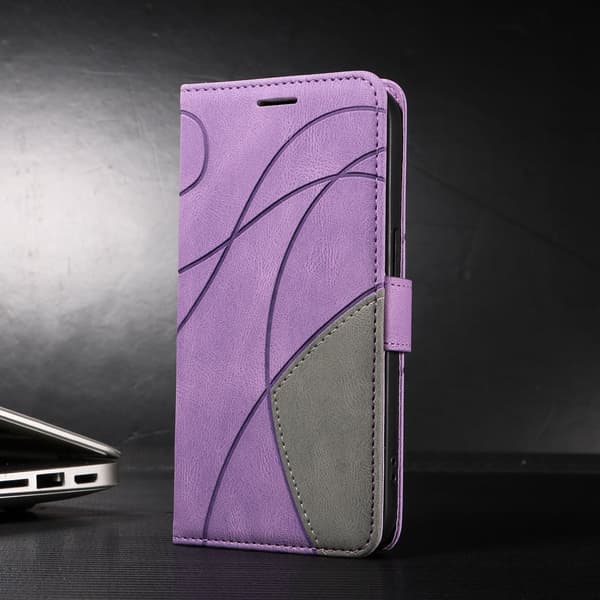 Teksturert læretui med stropp for iPhone 17 Pro - Lilla