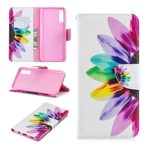 Samsung Galaxy A70 mønster læretui - Petals Pattern