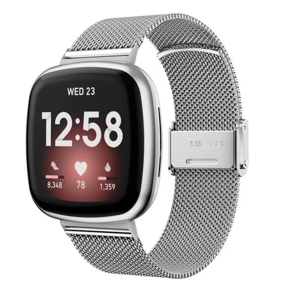Fitbit Sense / Versa 3 milanesisk urrem i rustfrit stål - Sølv