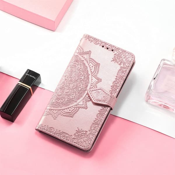 Mandala läder Google Pixel 6a fodral - Rosa